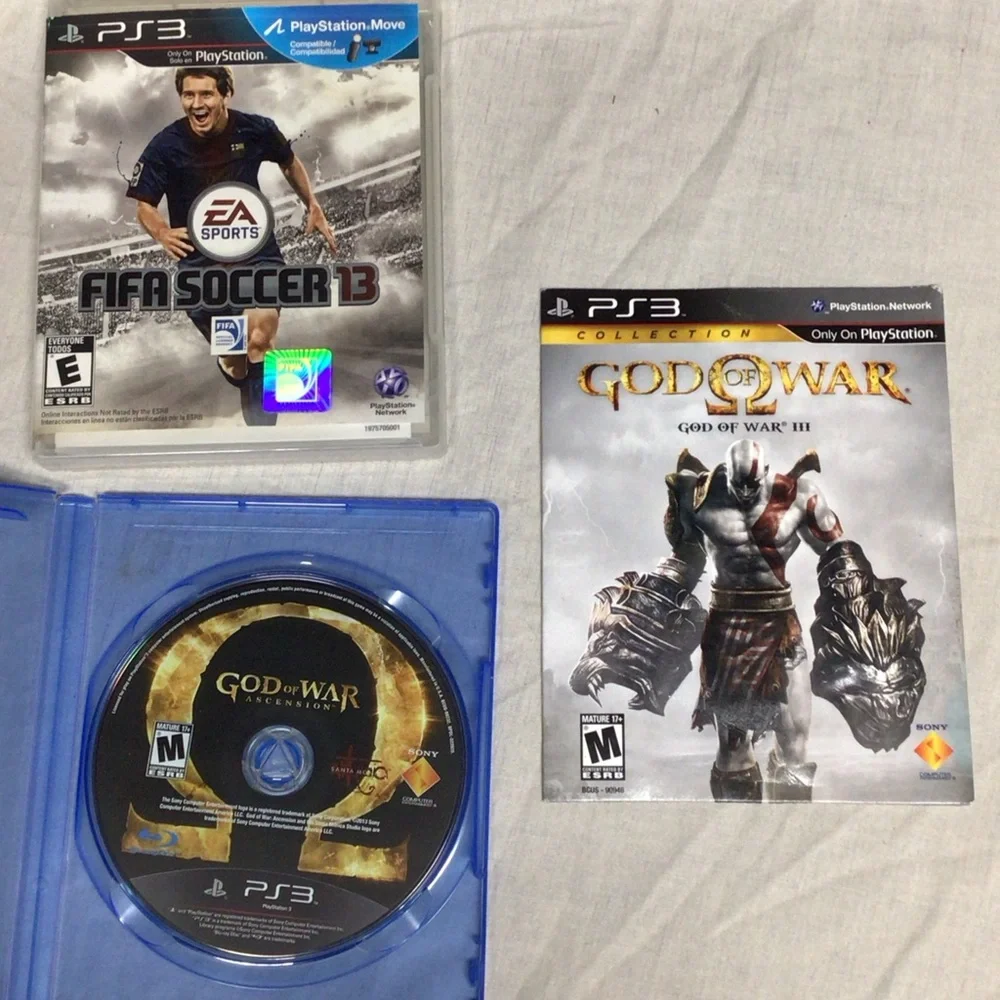 Sony PS3 Game Set: FIFA Soccer 13 and God of War III god of war ascension